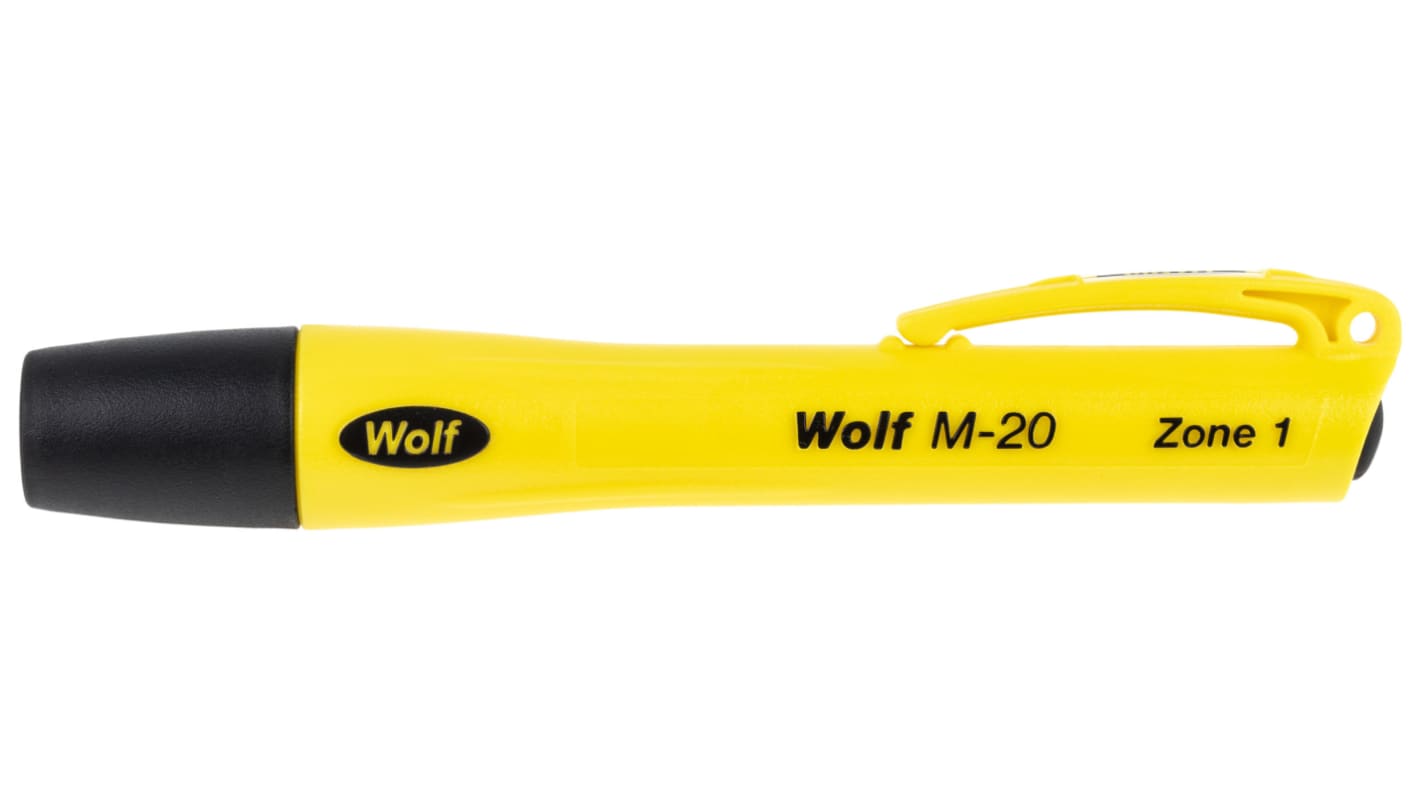 Linterna de xenón tipo bolígrafo Wolf Safety M-20, 15 lm, 2.5 m de alcance, ATEX