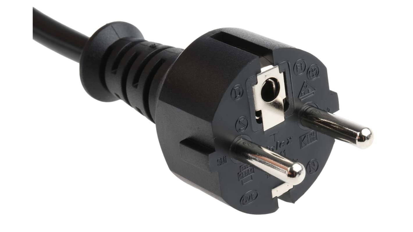 RS PRO Unterminated CEE 7/7 Plug Power Cord, 2.5m