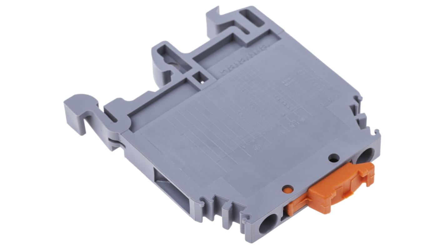 Entrelec SNA Series Grey/Orange Disconnect Terminal Block, 4mm², Single-Level, Screw Termination