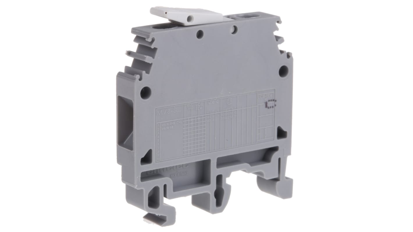 Entrelec SNA Series Grey DIN Rail Terminal Block, 6mm², Single-Level, Screw Termination