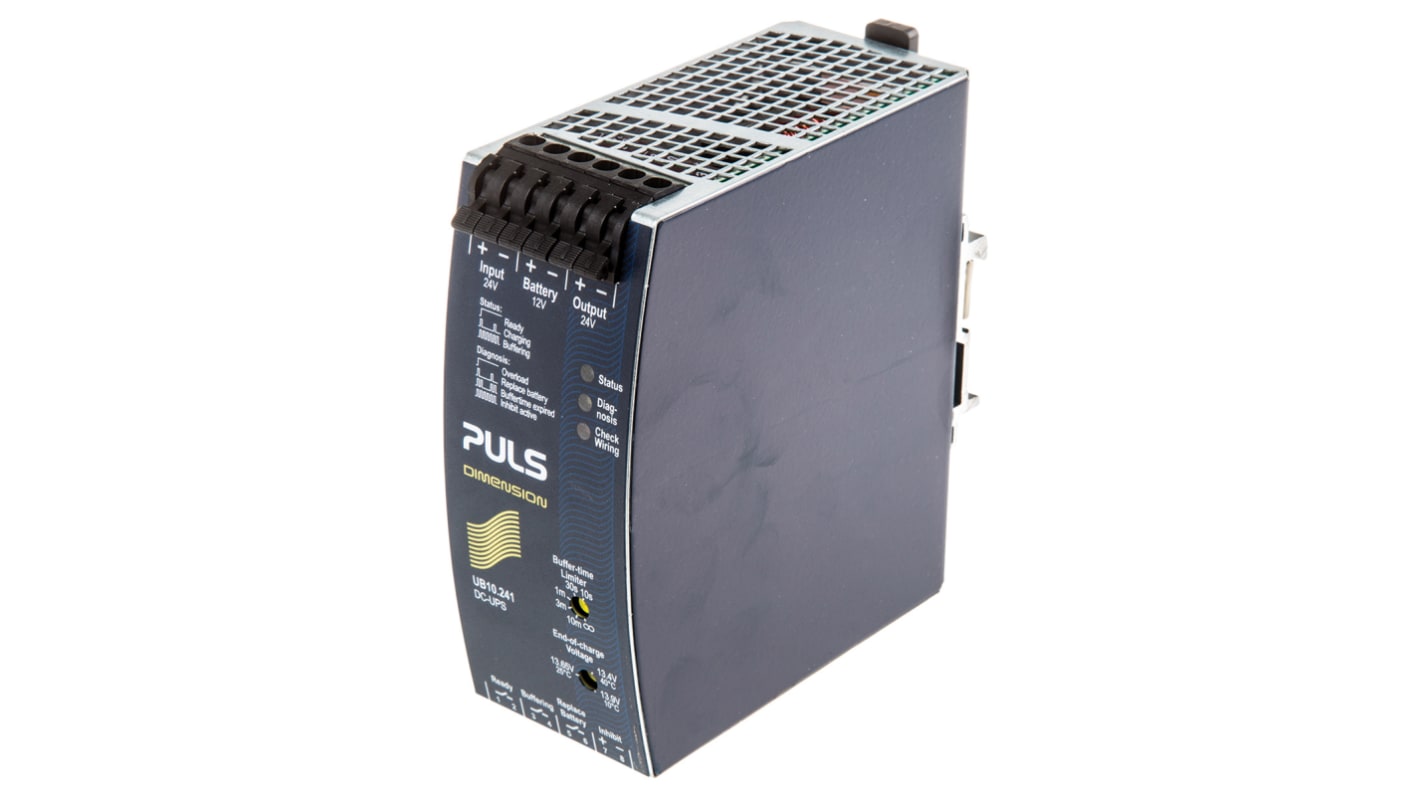 PULS 22.5 → 30V dc Input DIN Rail Uninterruptible Power Supply (240W), DIMENSION