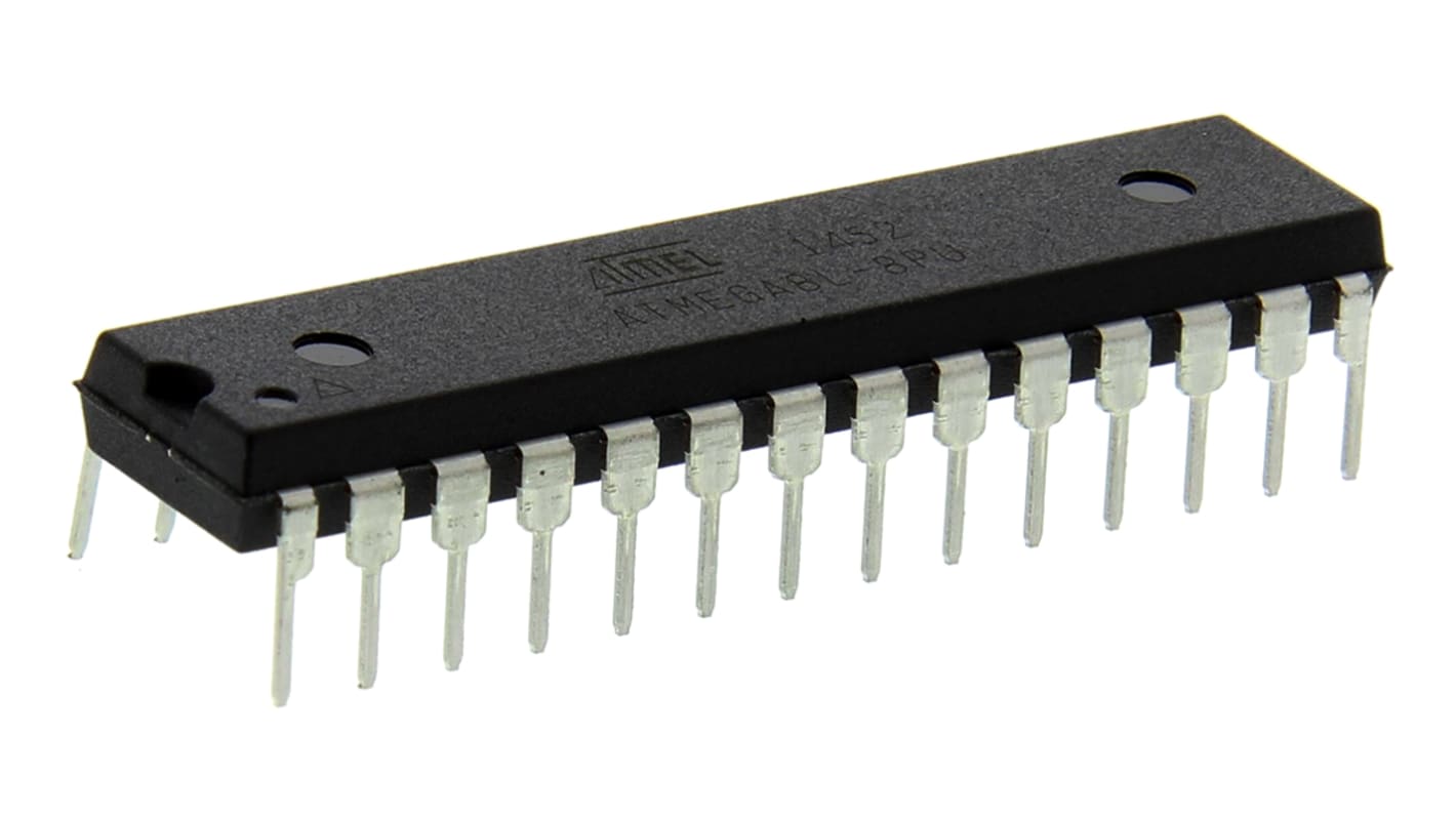 Mikrokontroler Microchip ATmega PDIP 28-pinowy Otwór przezierny AVR 8 kB, 512 B 8bit 8MHz RAM:1 kB Flash Od 2,7 do 5,5 V