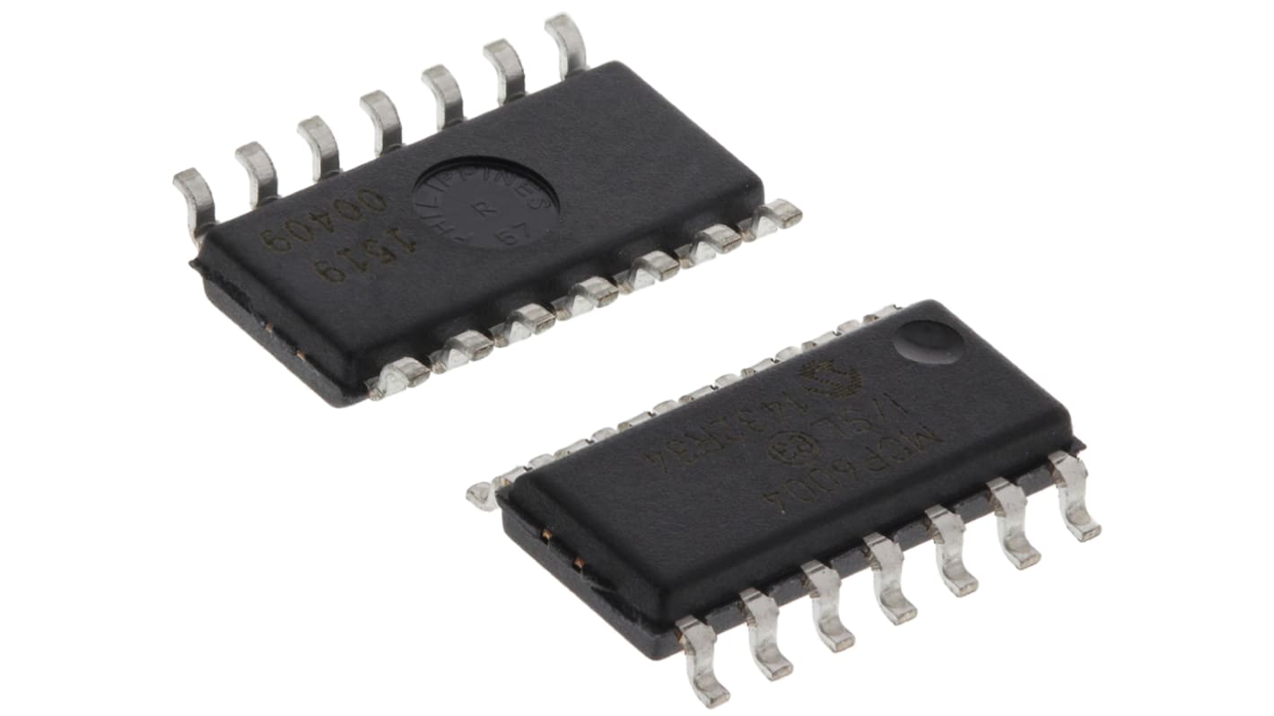 MCP6004-I/SL Microchip, Op Amp, RRIO, 1MHz, 3 V, 5 V, 14-Pin SOIC