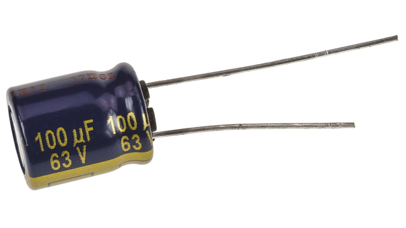 Condensateur Panasonic série FC Radial, Aluminium électrolytique 100μF, 63V c.c.