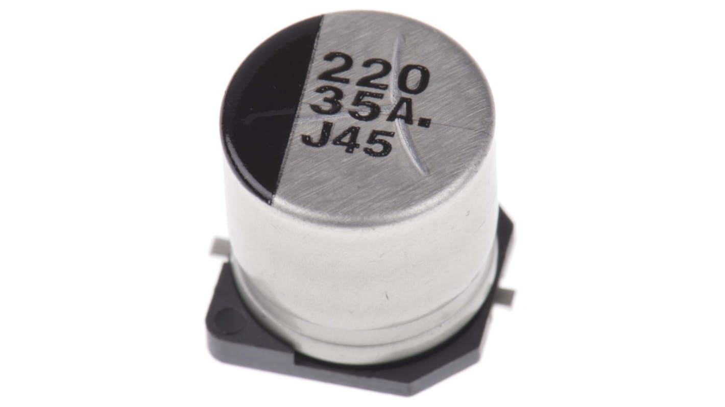 Panasonic 220μF Aluminium Electrolytic Capacitor 35V dc, Surface Mount - EEE1VA221P