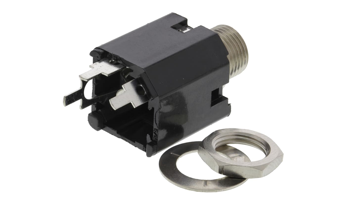 Connettore jack, 6.35 mm, Femmina, Montaggio con foro passante