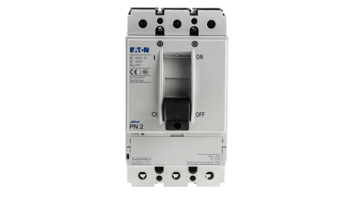 Eaton MCCB 3P 250A, Breaking Capacity 80 kA, Fixed Mount