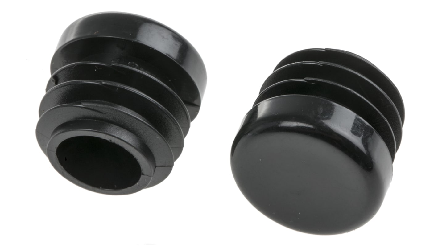 RS PRO Black Round Tube Plug