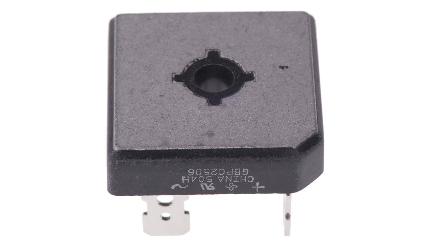 Raddrizzatore a ponte, Monofase, Vishay, Ifwd 25A, VRRM 600V, GBPC, Montaggio a vite, 4 Pin
