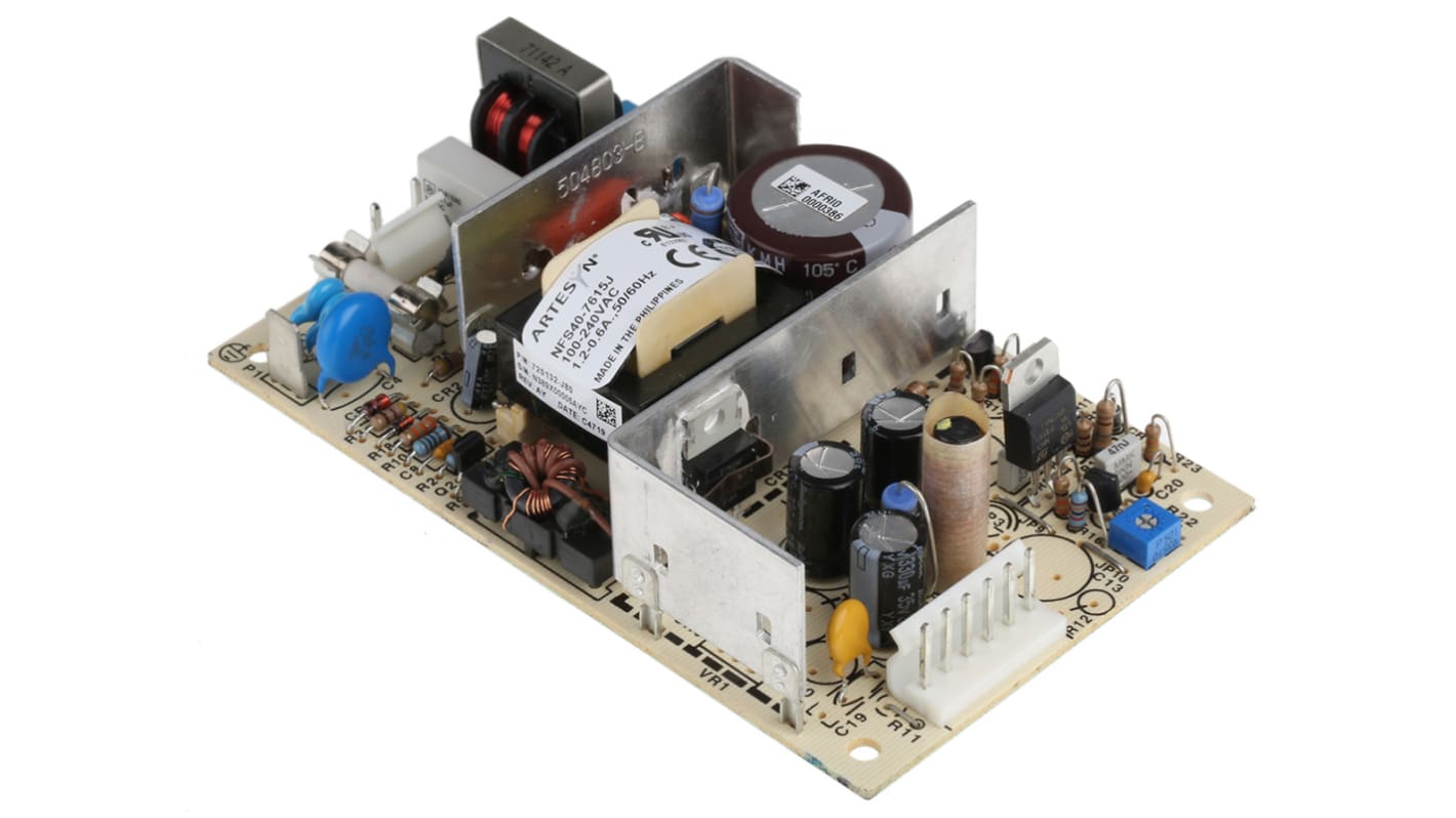 Artesyn Embedded Technologies Embedded Switch Mode Power Supply SMPS, NFS40-7615J, 15V dc, 2.6A, 40W, 1 Output, 120