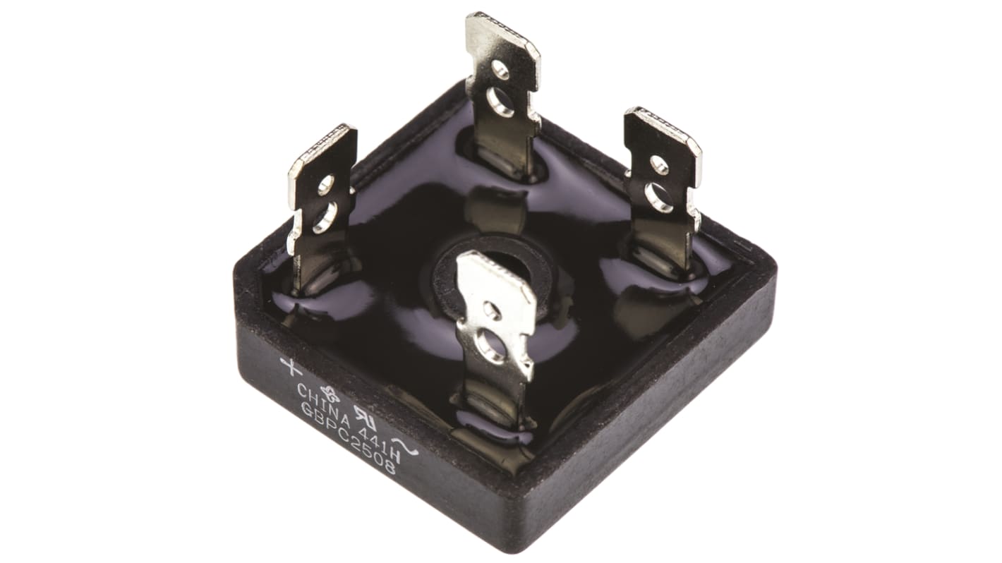 Raddrizzatore a ponte, Monofase, Vishay, Ifwd 25A, VRRM 800V, GBPC, Montaggio a vite, 4 Pin