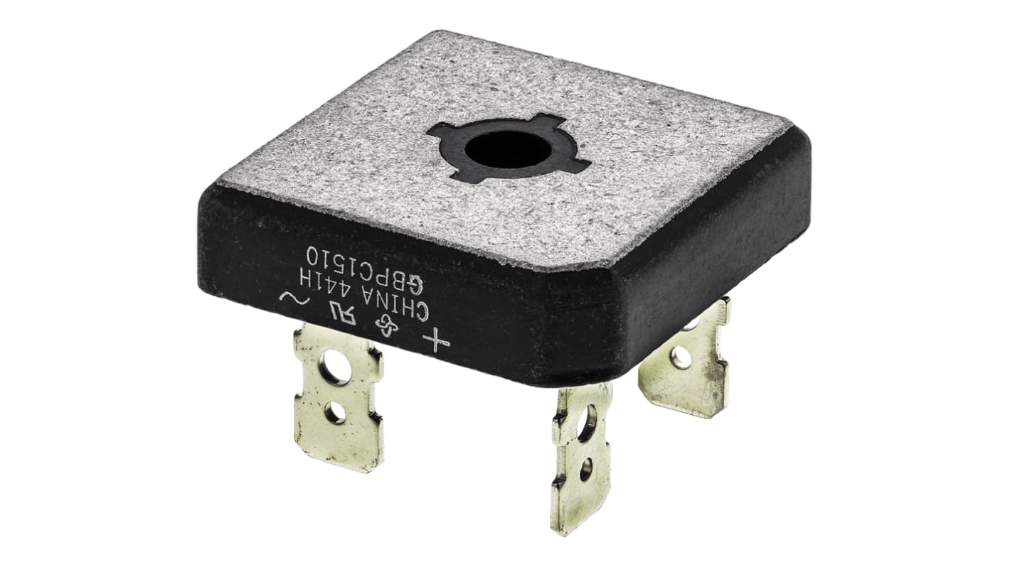 Raddrizzatore a ponte, Monofase, Vishay, Ifwd 15A, VRRM 1000V, GBPC, Montaggio a vite, 4 Pin
