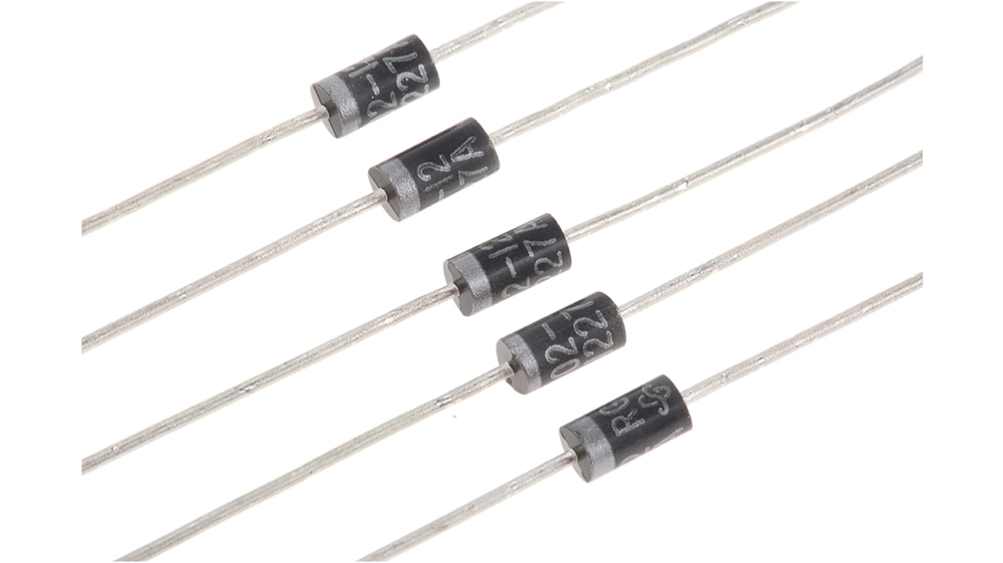 Vishay 1200V 500mA, Silicon Junction Diode, 2-Pin DO-204AL RGP02-12E-E3/54