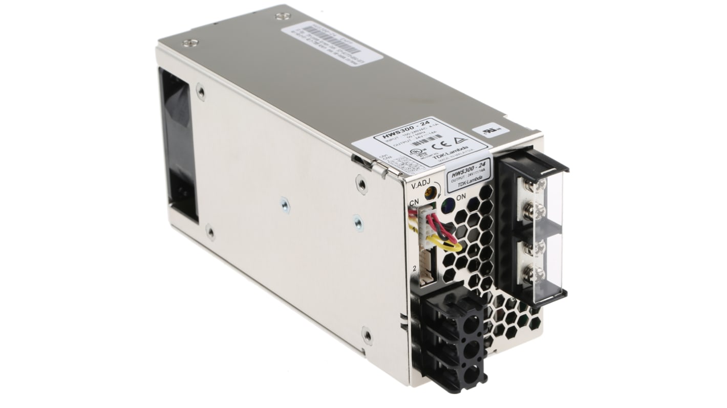 TDK-Lambda Switching Power Supply, HWS300-24, 24V dc, 14A, 336W, 1 Output, 120 → 330 V dc, 85 → 265 V ac TDK-Lambda Switching Power Supply, HWS300-24, 24V dc, 14A, 336W, 1 Output, 120 → 330 V dc, 85 → 265 V ac