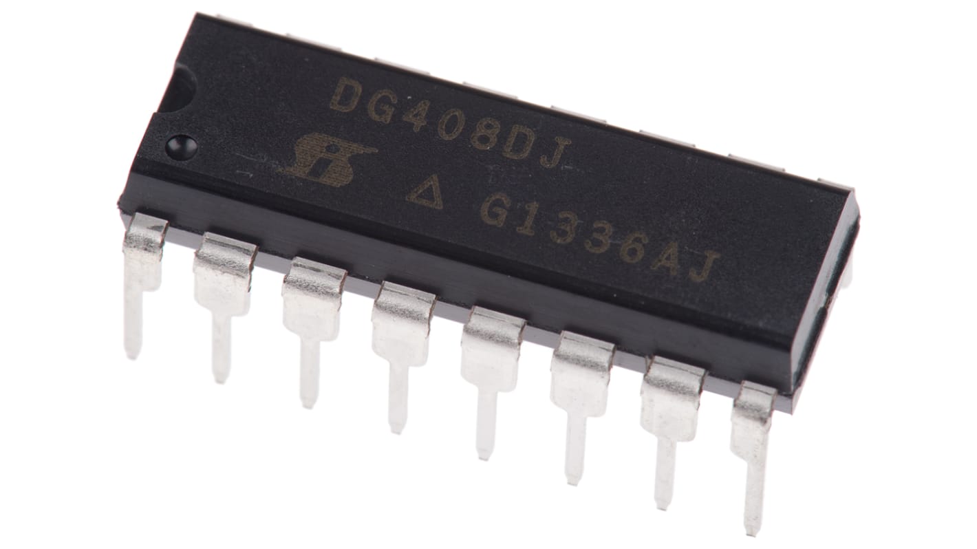 Vishay DG408DJ-E3 Analogue Switch Single 8:1 15 V, 18 V, 24 V, 28 V, 16-Pin PDIP