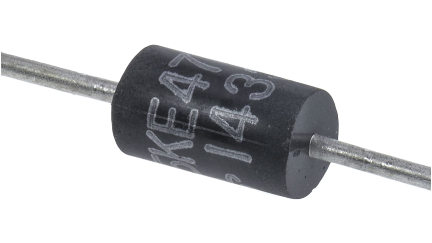 Vishay TVSダイオード, 双方向, スルーホール, 64.8V, 1.5KE47CA Vishay TVSダイオード, 双方向, スルーホール, 64.8V, 1.5KE47CA