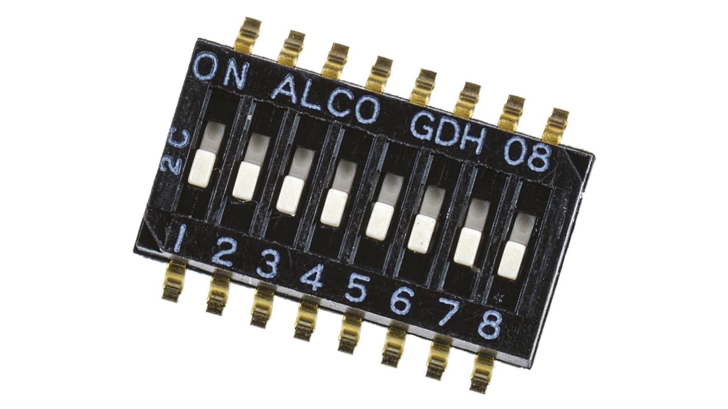 TE Connectivity 8 Way Surface Mount DIP Switch 8P