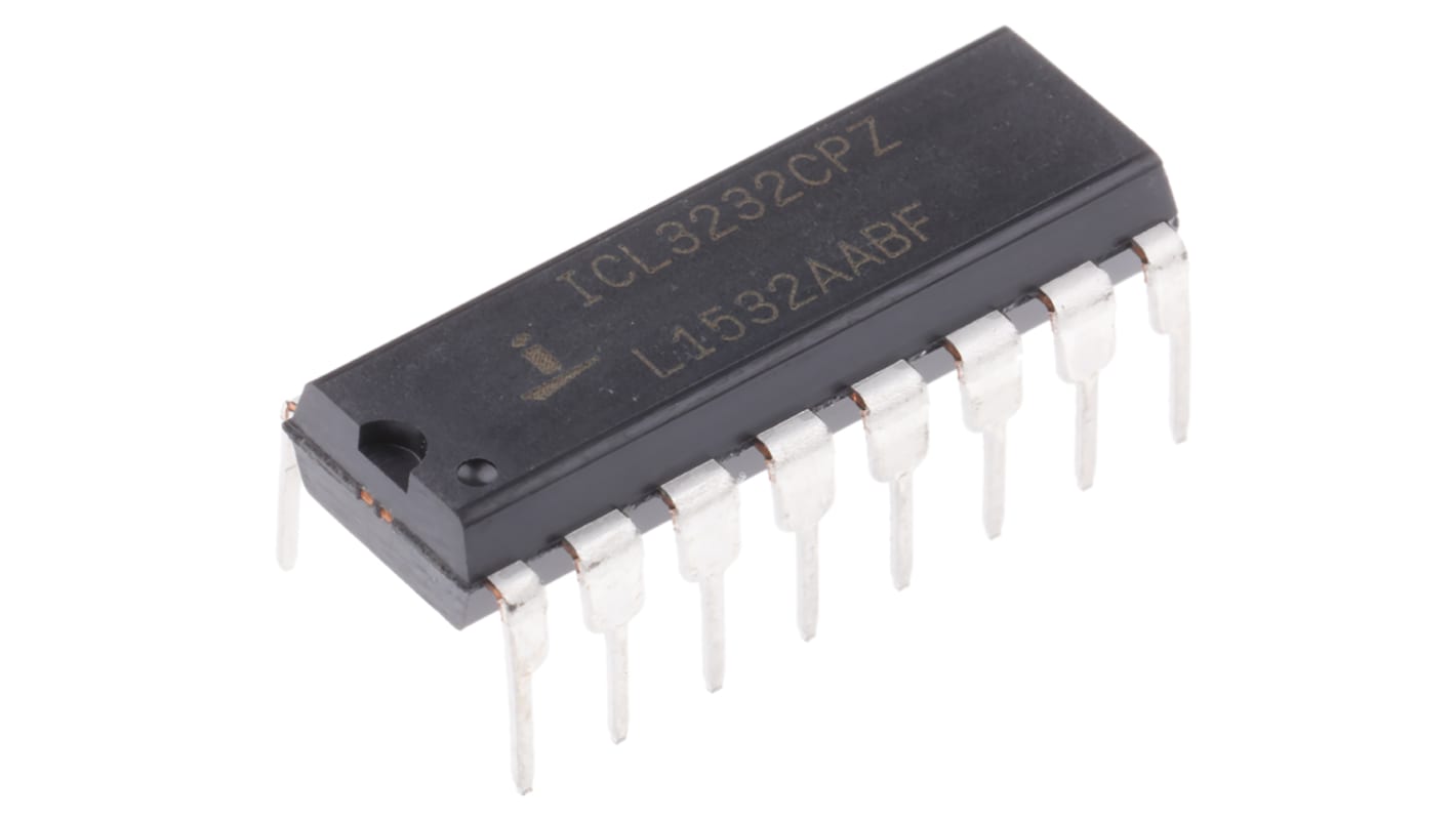 Intersil ICL3232CPZ Line Transceiver, 16-Pin PDIP