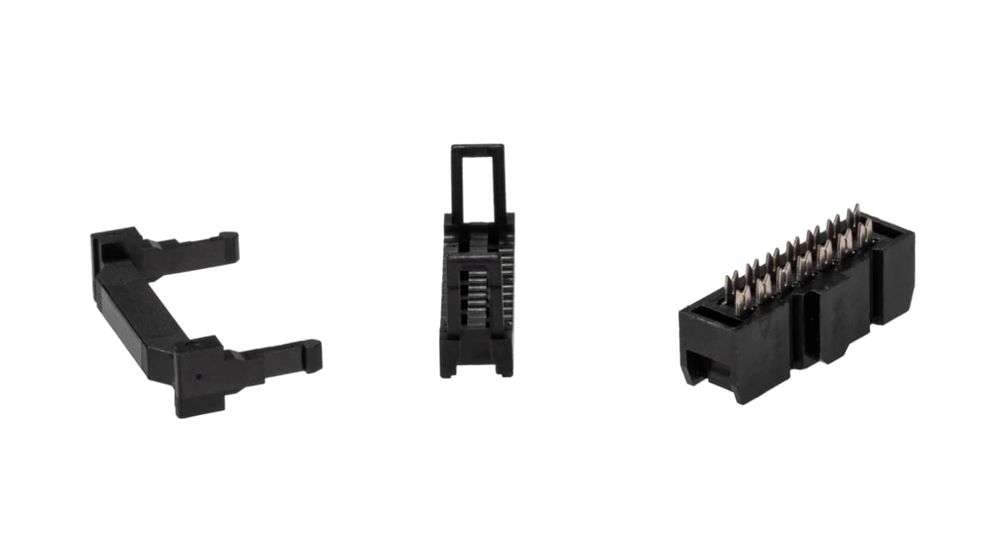 RS PRO IDC连接器, 母座, 14p, 2.54mm间距, 2排, 电缆安装, IDC端接, 直角