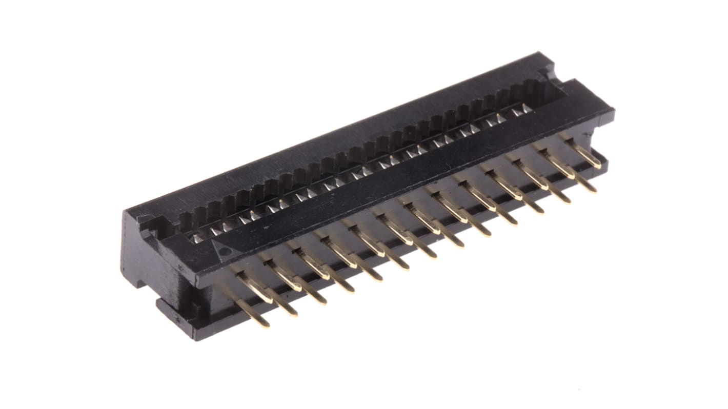RS PRO IDC连接器, 公插, 26p, 2.54mm间距, 2排, 电缆安装, IDC端接, 直角
