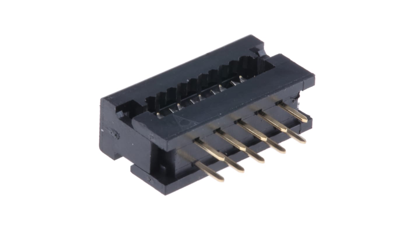 RS PRO IDC连接器, 公插, 10p, 2.54mm间距, 2排, 电缆安装, IDC端接, 直角