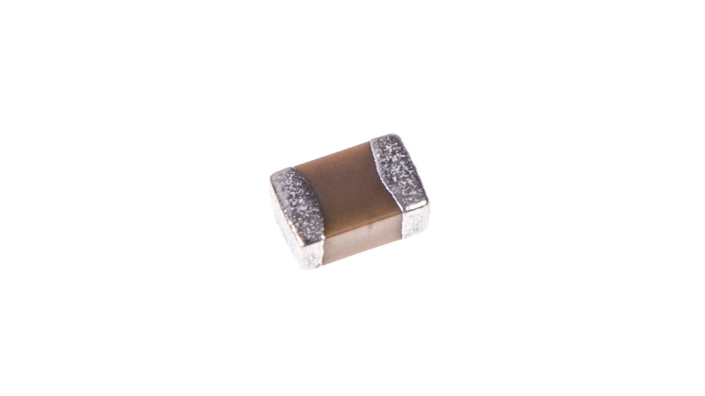 KEMET X7R贴片MLCC, 100nF, 0805 (2012M), 50V 直流, ±5%容差, 最高+125°C, 2 x 1.25 x 0.9mm, C系列