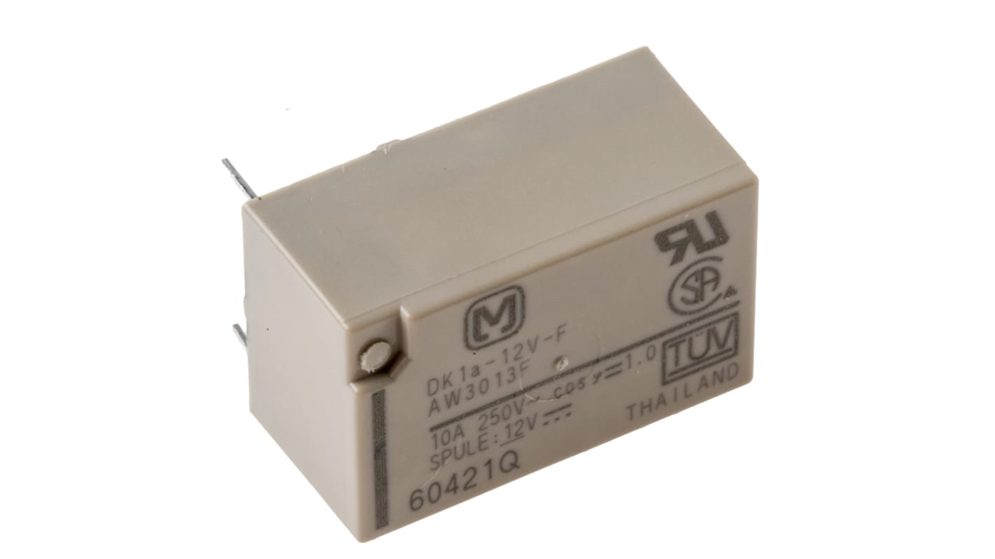 Panasonic 12V dc Spule 1-poliger Schließer Printrelais 10A 720Ω 200mW Monostabiles Relais