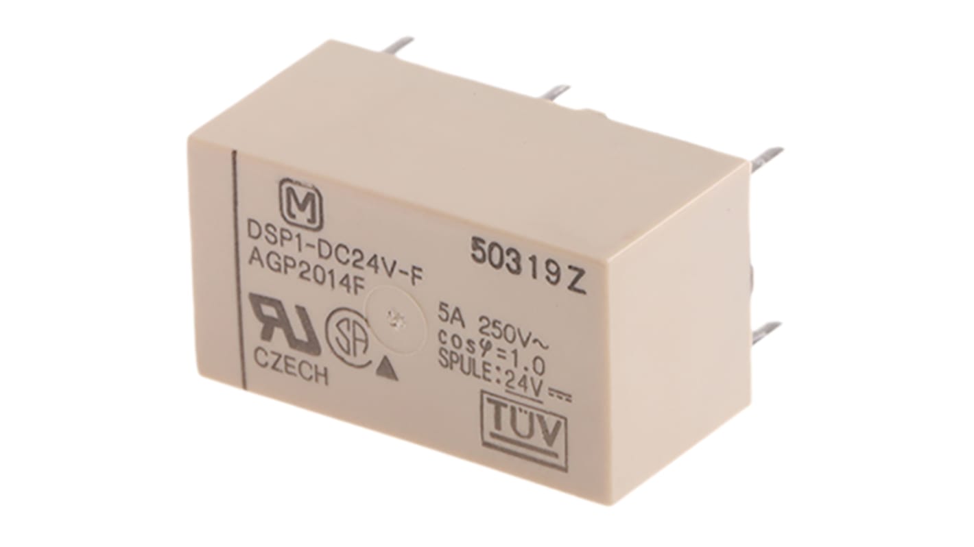 Panasonic DSP124F Monostabiles Relais Printrelais, 24Vdc Spule, 2-poliger Schließer 5 A, 150 W