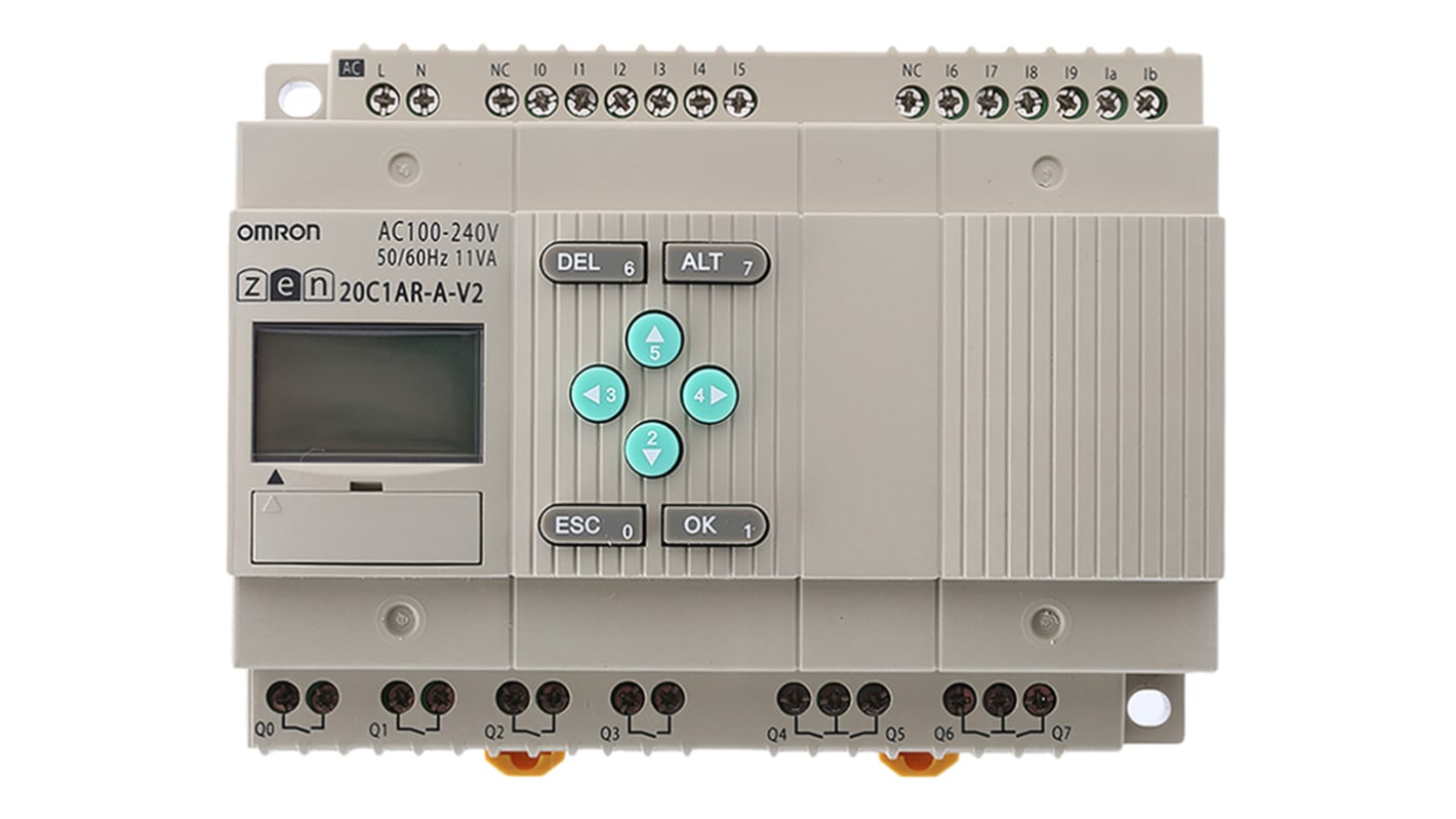 Omron ZEN Series Logic Module, 100 → 240 V ac Supply, Relay Output, 12-Input, Analogue Input