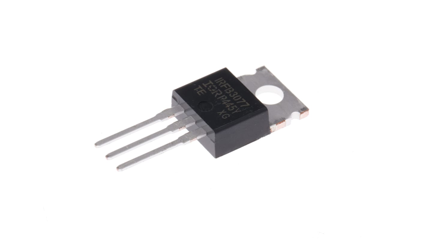 N-Channel MOSFET, 210 A, 75 V, 3-Pin TO-220AB Infineon IRFB3077PBF