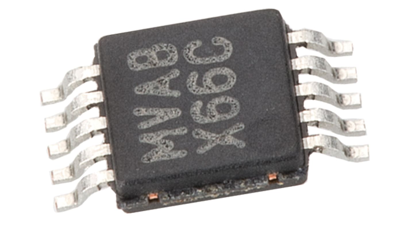 Texas Instruments 12 位数模转换器, 4通道, MSOP封装, 最长稳定8.5μs, 10引脚, 串行 (SPI/QSPI/Microwire)接口, 单极输出