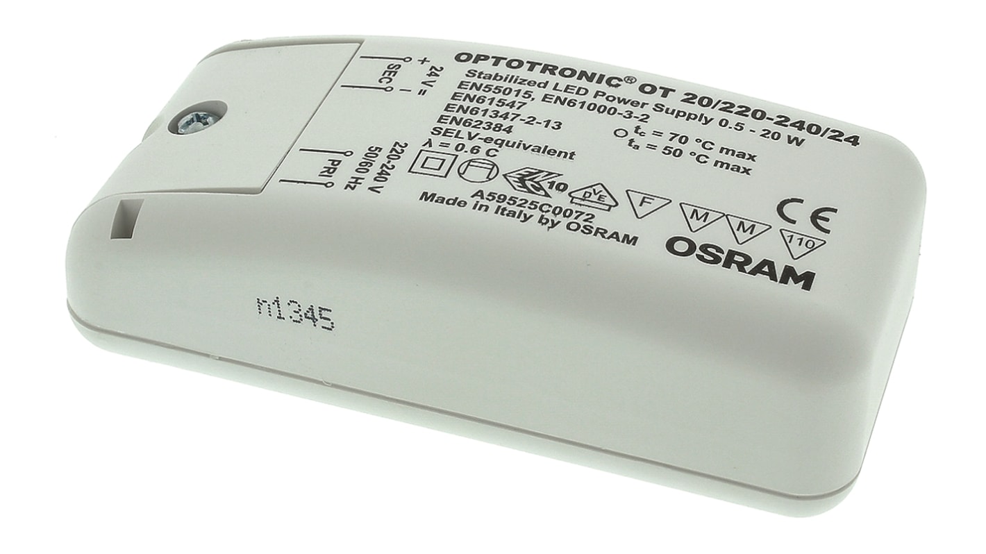 Osram 20W LED驱动电源, 交流输入, 输出24V 830mA, IP20, OPTOTRONIC OT系列