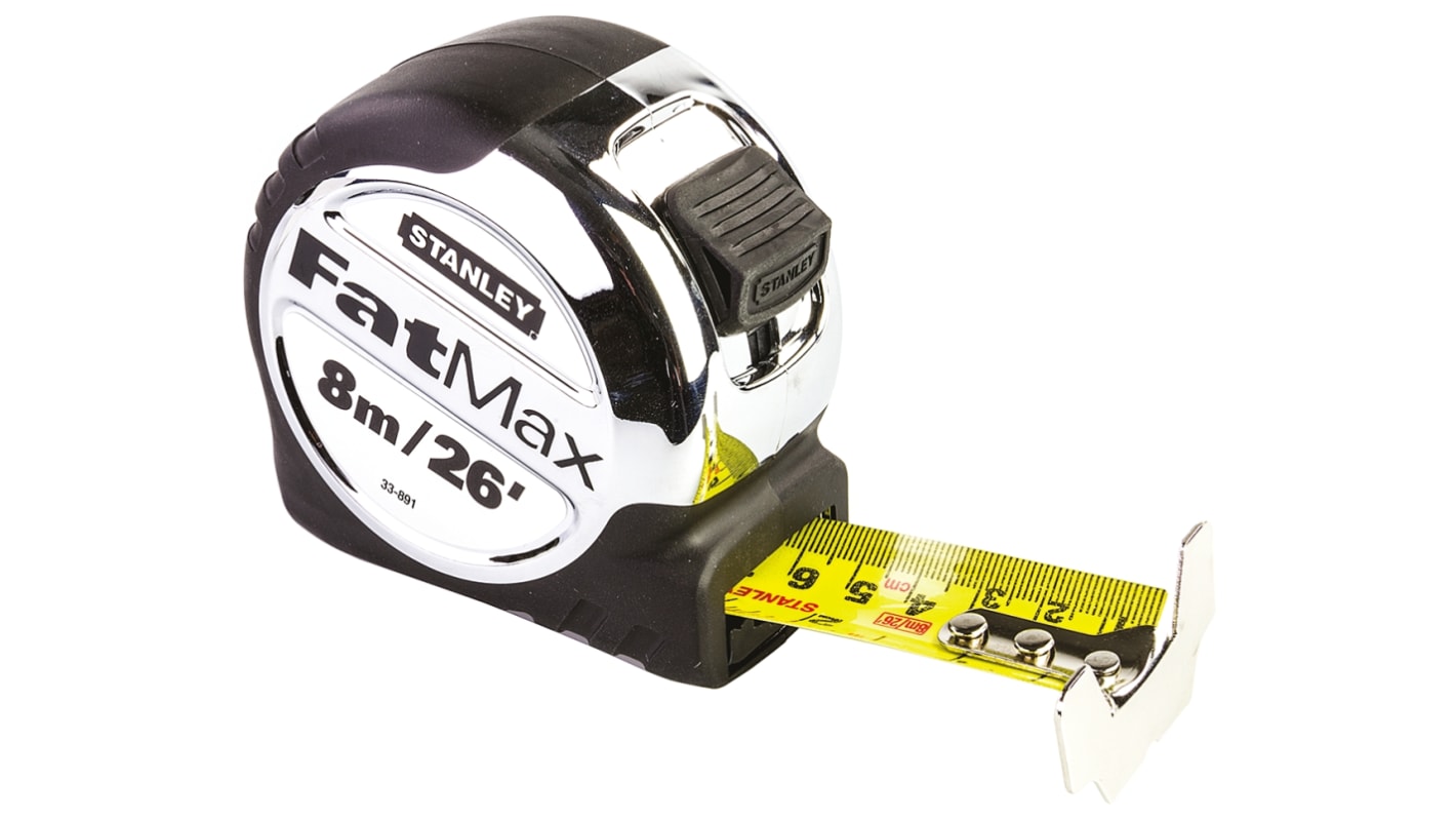 Stanley Båndmål, L: 8m, B: 32 mm, Britisk, Metrisk, RSCAL kalibreret