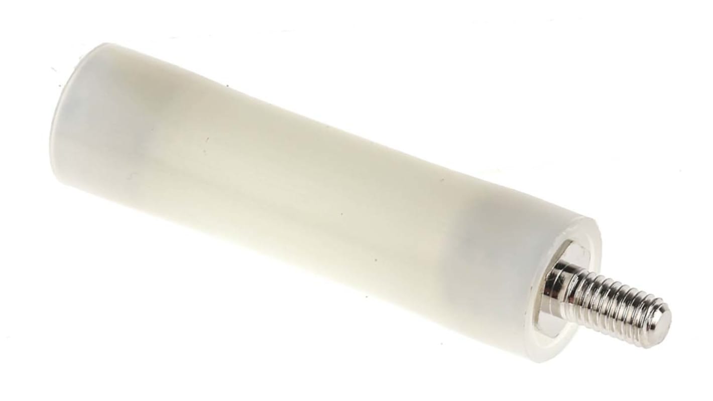 RS PRO Standoff, M3 x M3 Thread, 30mm Body, Nylon 66, Male/Female, 6mm Stud