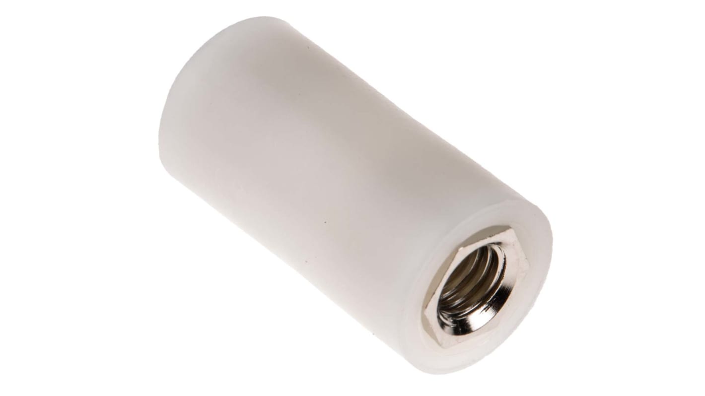 RS PRO Standoff, M6 x M6 Thread, 25mm Body, Nylon 66, Female/Female