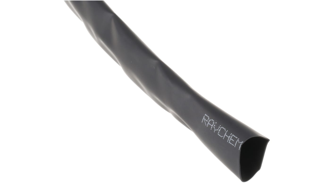 TE Connectivity Heat Shrink Tubing, Black 12.7mm Sleeve Dia. x 6m Length 2:1 Ratio, RW-200 Series