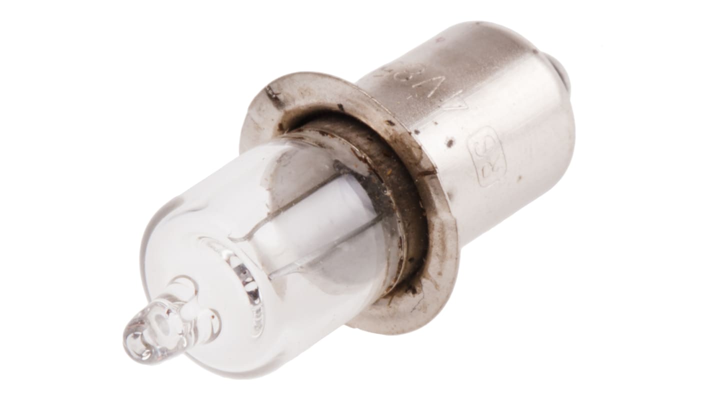 RS PRO Clear Halogen Bulb P13.5s, Mini Candle, 4 V, 9.3mm