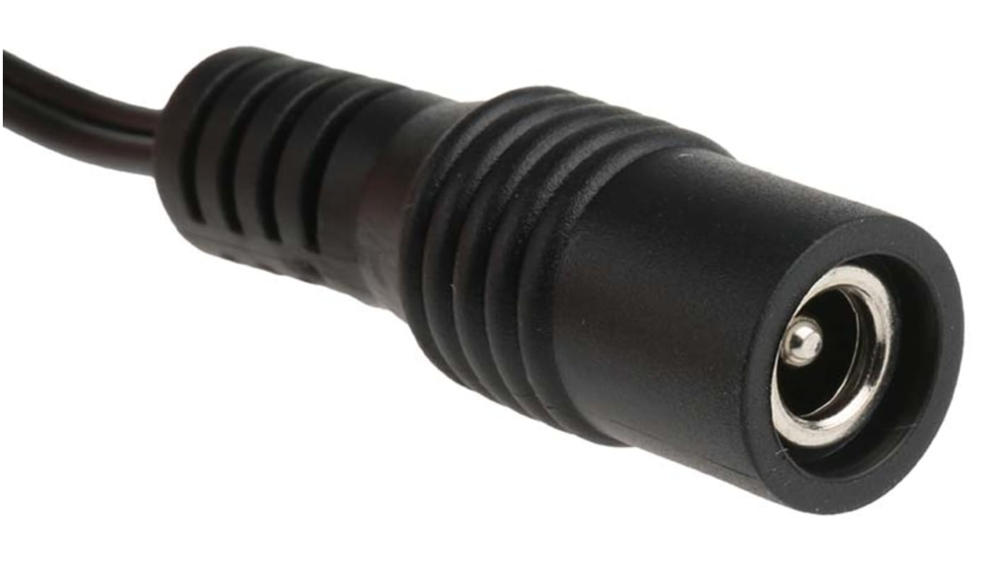 RS PRO Konfektioniertes Stromkabel, A 2,5 mm, DC-Strom / Buchse gerade, B offenes Ende, 1 A, 1.8m Schwarz/Weiß, 12 V