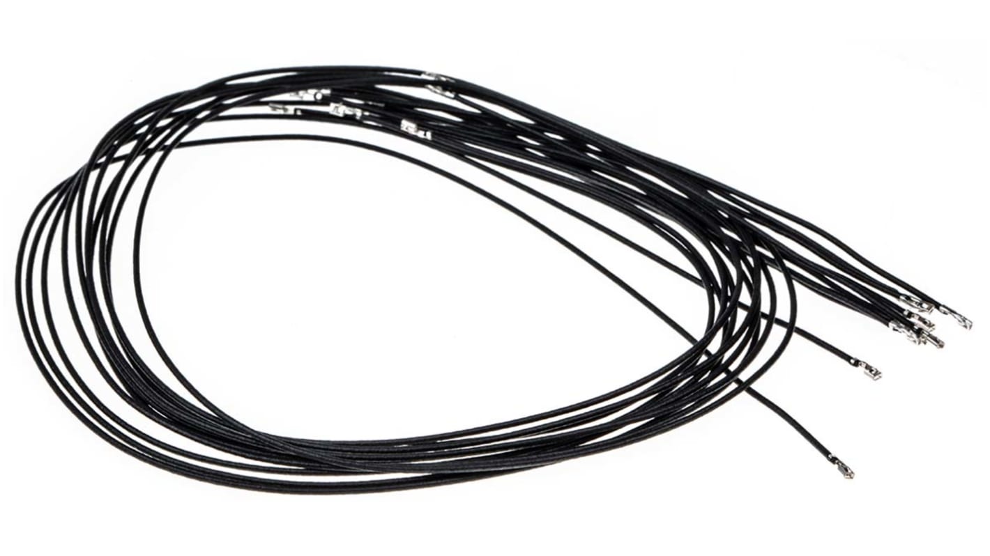 Molex Female Pico-Clasp to Female Pico-Clasp Crimped Wire, 300mm, 0.08mm², Black