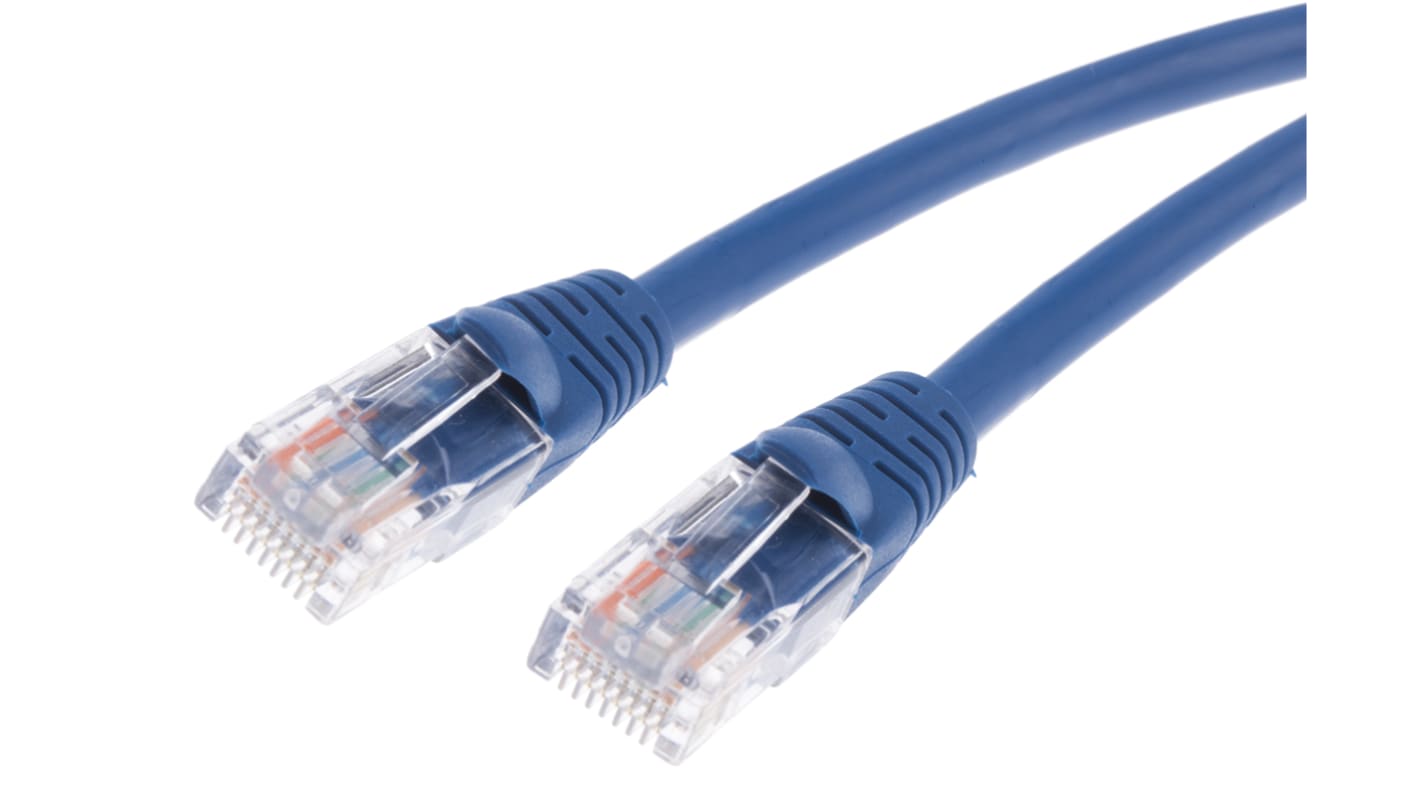 Cable Ethernet Cat5e U/UTP RS PRO de color Azul, long. 10m, funda de LSZH