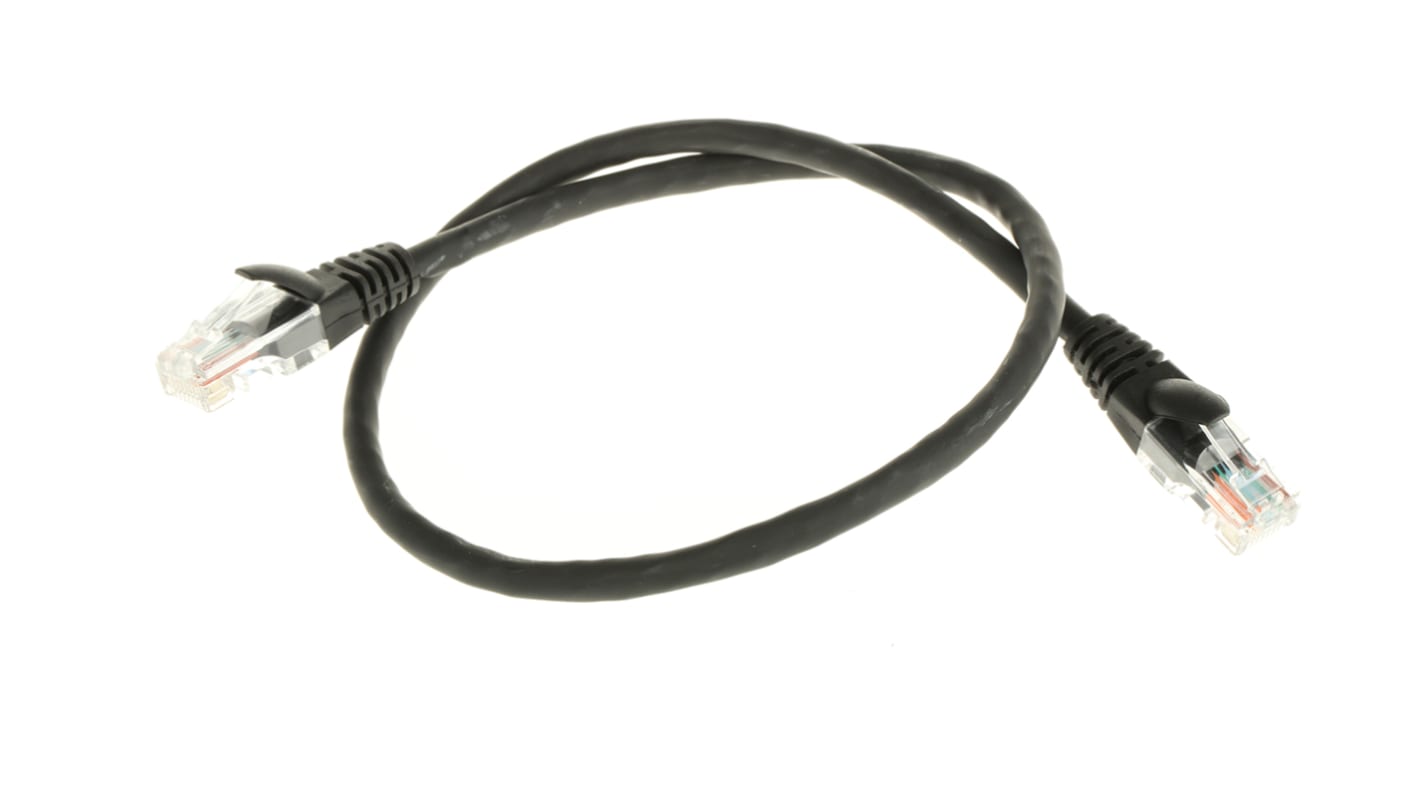 RS PRO Ethernet-kabel Cat5e, Sort LSZH kappe, 30v, 0.5m