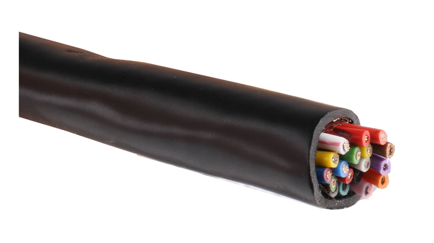 RS PRO Data Cable, 18 Cores, 0.5 mm², Screened, 20 AWG, 25m, Screened Shield