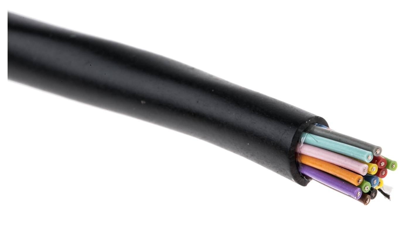 RS PRO Data Cable, 15 Cores, 0.055 mm², Unscreened, 30 AWG, 100m