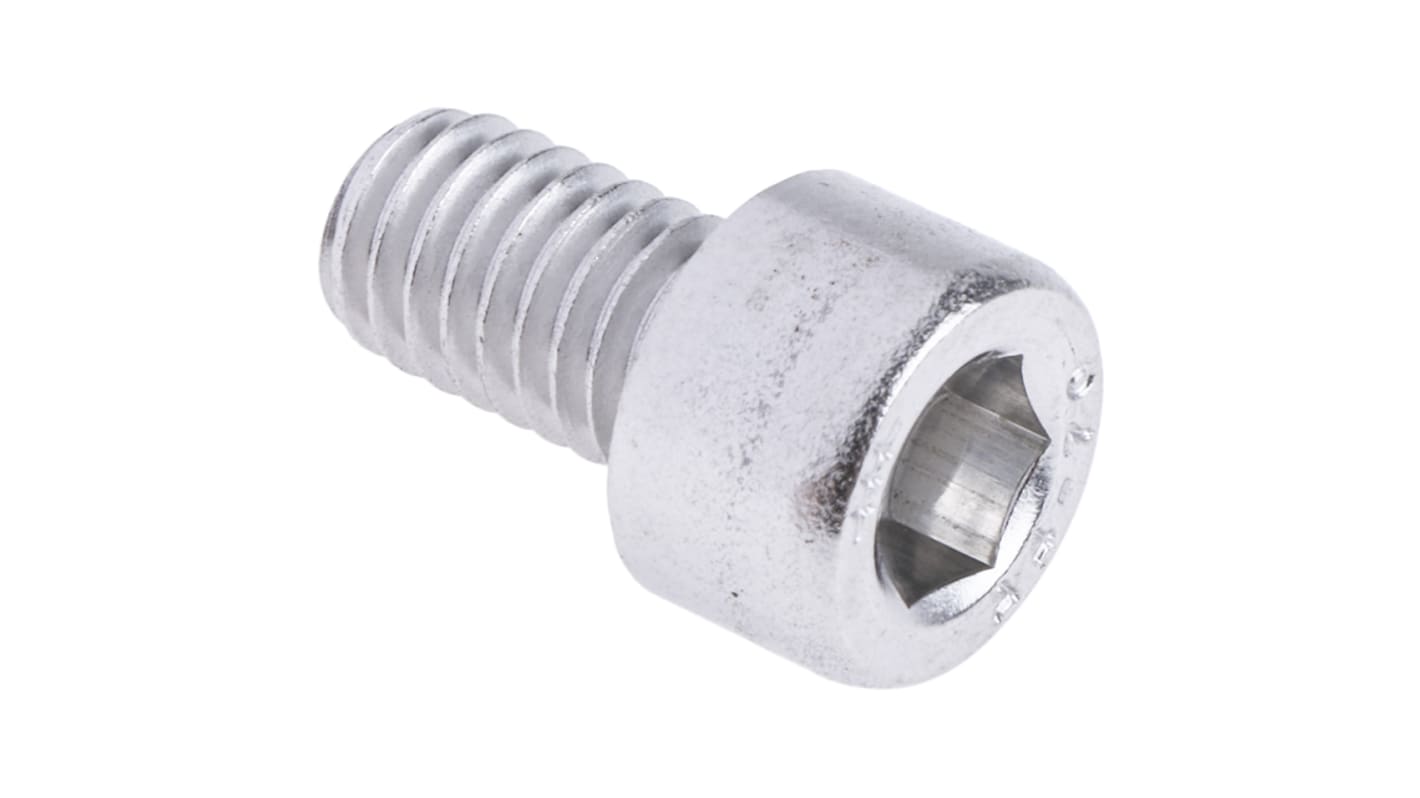 Śruba imbusowa M6 długość 10mm Nakrętka, gniazdo sześciokątne Stal nierdzewna RS PRO
