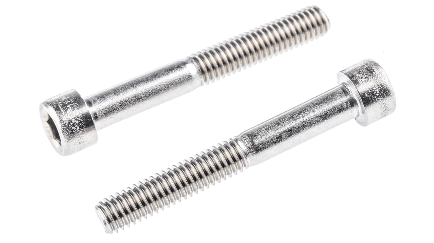 RS PRO Stainless Steel Hex Socket Cap Screw, DIN 912, M6 x 45mm