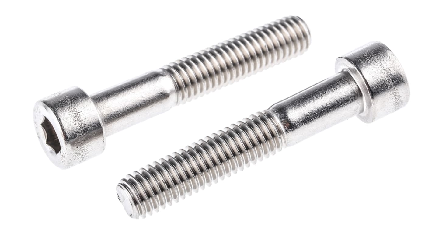 RS PRO Plain Stainless Steel Hex Socket Cap Screw, DIN 912, M8 x 45mm