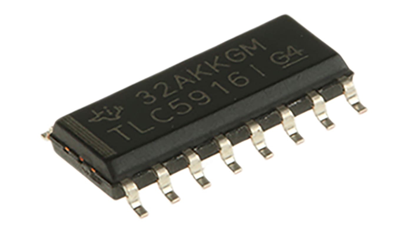 TLC5916ID, LED-driver, 8 segmenter, 3.3, 5 V, 16 ben, SOIC