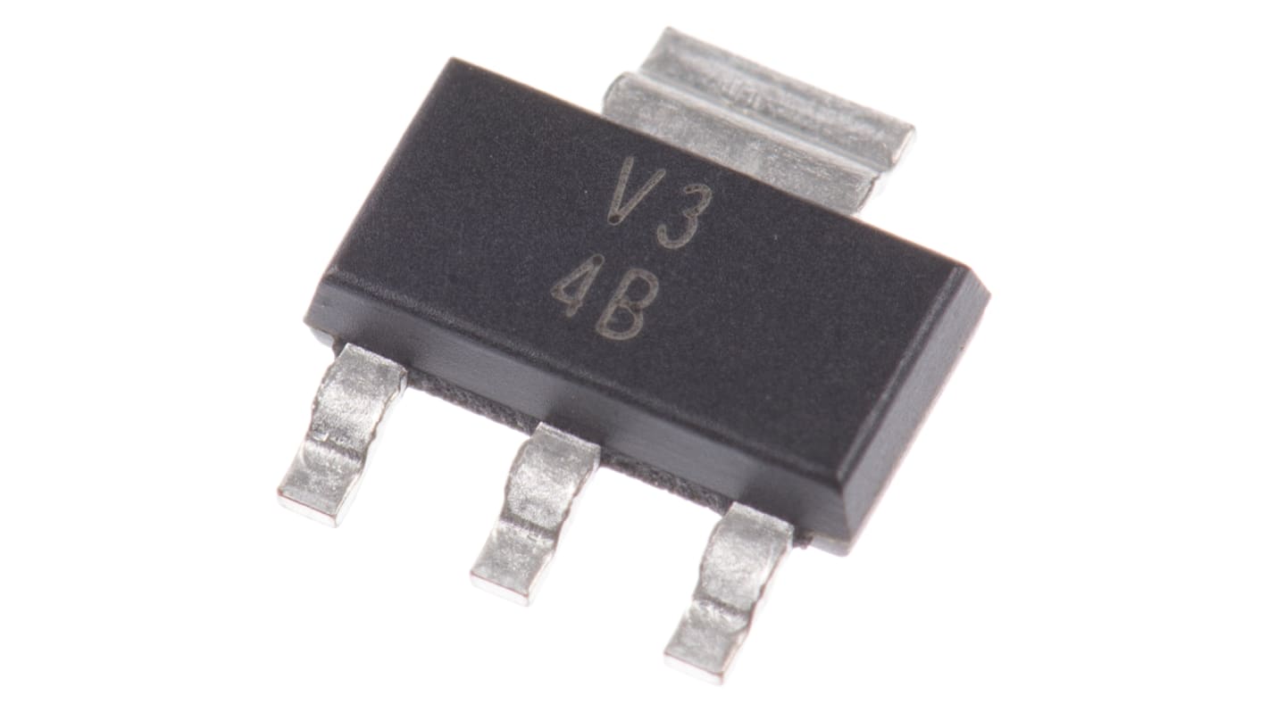 Texas Instruments LDO稳压芯片, 3.3 V输出, 800mA最大输出, 单路输出, SOT-223, 3+Tab针, 贴片安装, 0 °C→+125 °C