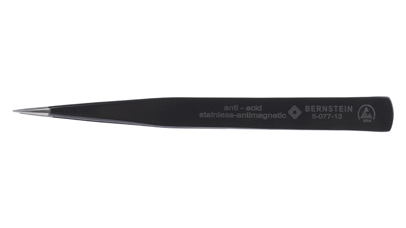 Bernstein, Pincetter, Rustfrit stål, Afrundede, konisk, med spids, , Umagnetisk, Ja, Længde: 130 mm