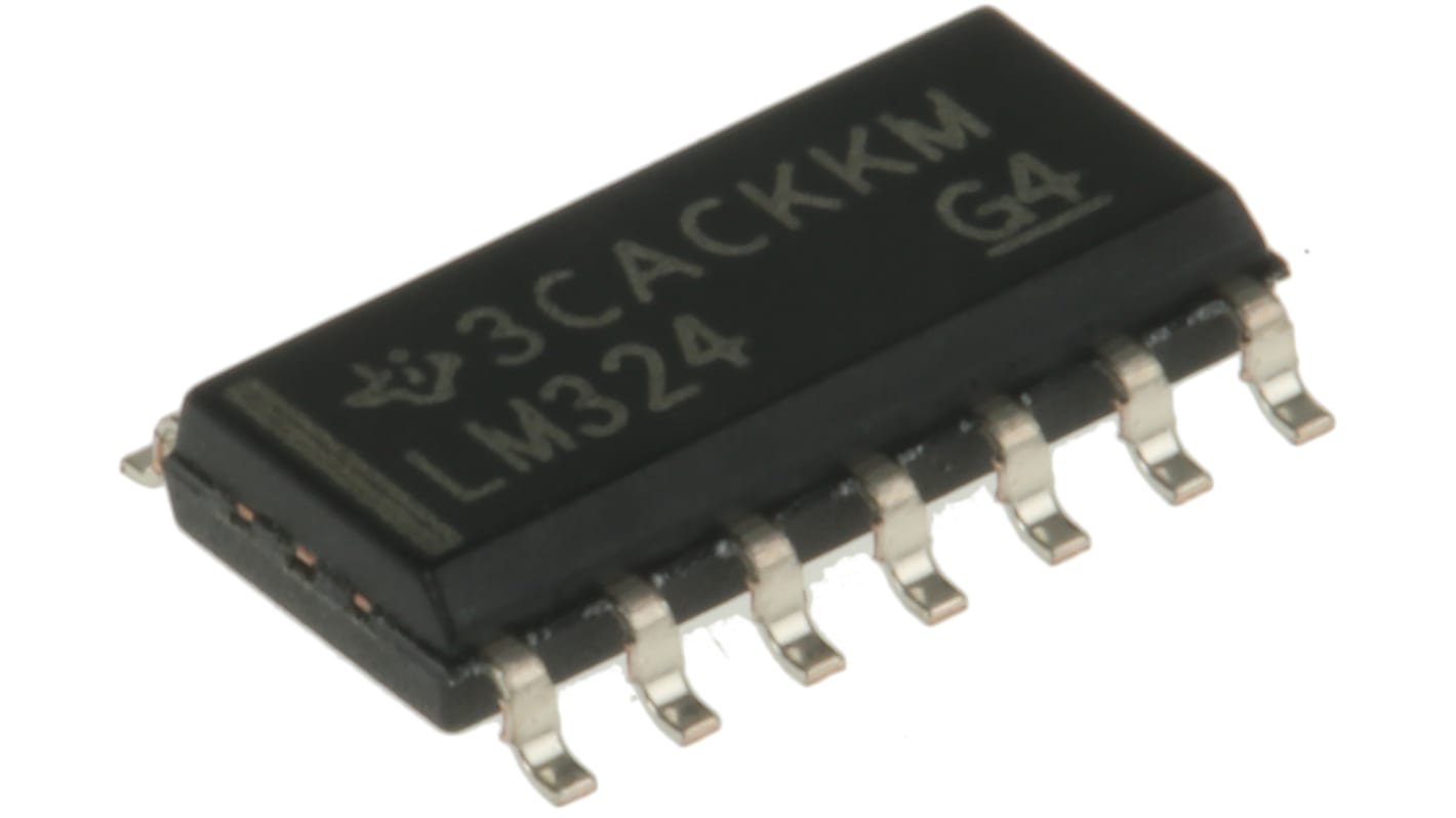 LM324D Texas Instruments, Precision, Op Amp, 1.2MHz, 5 → 28 V, 14-Pin SOIC